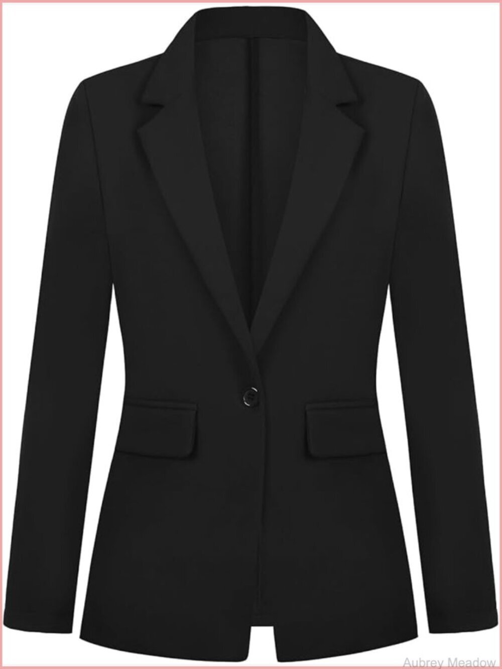 Womens Blazer One Button Notched Lapel Long Sleeve Jacket with Pockets